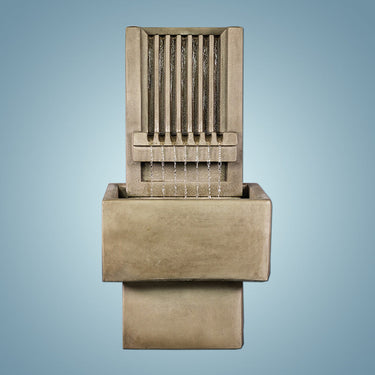 Brentwood Channel Wall Fountain – Modern Outdoor Water Feature in Cast Stone